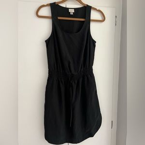 A NEW DAY Black Modal Sleeveless Shirt Dress Elastic Waist Drawstring
